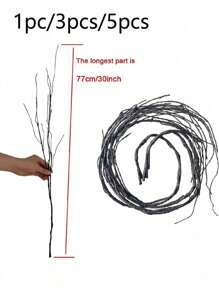 1 件/3 件/5 件 - 逼真卷曲柳树枝装饰性干燥人造树枝,29.53 英寸假可弯曲木棍复古藤蔓/茎 DIY 绿植植物工艺花瓶家居花园酒店农舍装饰情人节家居装饰,春天树枝,人造弯曲配件,春天树枝配件 - 黑色 - 查看 10