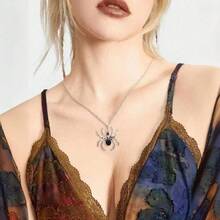 1 pieza Collar de araña gótico para hombres, collar de cadena de acero inoxidable, collar de insecto de estilo punk, adecuado para uso diario o varias fiestas, unisex cómodo