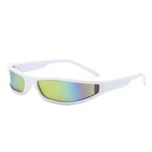 زوج من النظارات الرياضية الأنيقة بطراز Y2K، نظارات موضة مستقبلية بطراز بانك وهيب هوب من التسعينات بإطار مستطيل ضيق، مناسبة للحفلات والقيادة والشاطئ والسفر - متعدد الألوان - مشاهدة 15