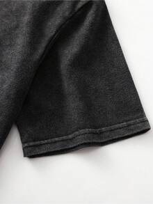 YoungBoy  Graphic Washed T-Shirt Crew Neck Short Sleeve, Summer Music Tees, 230 Grams Heavyweight Casual - màu đen - Xem 8