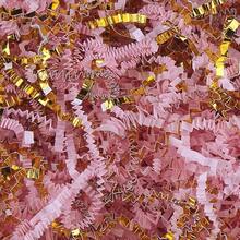 LDKGHE 4 Oz Crinkle Cut Paper Shred Filler Wrapping Baskets Filling Box Birthdays Thanksgiving Easter Weddings Valentines Mother's Day Anniversaries (White And Gold) - 淡粉色和金色 - 查看 2