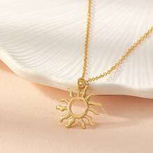 1 件时尚波西米亚风格向日葵吊坠项链