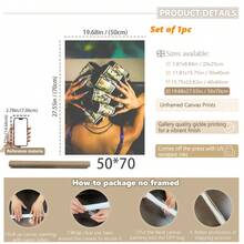 1件黑色艺术品，时尚女性艺术，墙面装饰画，镀金帆布印刷艺术海报，适合作为家居礼物，适用于客厅、浴室、卧室、厨房，带框家居装饰，房间装饰 - 彩色 - 查看 16