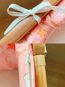 1pc Baby & Toddler All-Season Bed Guardrail, Anti-Fall & Anti-Collision Bed Bumper, Bed Safety Railing - Pink Little Girl - View 6