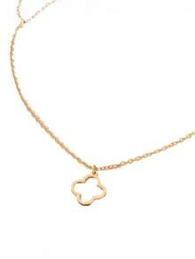 1pc Fashionable High-End Four-Leaf Clover Necklace, Luxurious Elegant Minimalist Mori Style Pendant Necklace For Girl, No Card, Luxury Four-Leaf Clover Necklace With Minimalist Nature Vibe