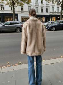 Neue modische Kunstfell Jacke, eleganter Damen Flausch-Wintermantel