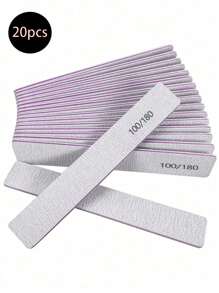 5/15pcs Professional Nail File, 180/100 Grit Natural Emery Board, Double-Sided Washable Fine Textured Nail File, Suitable For Home And Salon Use