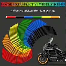 AD Motorcycle Sticker Car Tire Decals Trim Strips Universal Reflective Bike Wheel Sticker Waterproof Wheel Rim Tape 18"