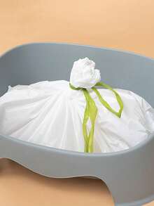 1roll Drawstring Cat Litter Bag Pet Cleaning Accessory - Multicolor - View 7