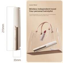 二合一无线迷你直发器/卷发器，7档温度设置，液晶数字显示屏（摄氏度/华氏度），双开关设计带安全锁，防尘盖，5000mAh可充电电池，便携式 - 彩色 - 查看 11