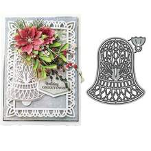 2 件圣诞主题红叶花和圣诞铃铛灰色金属模切，适用于剪贴簿装饰、DIY 剪贴簿纸工艺、压花工艺、手工工艺品和卡片制作、贺卡制作金属模切 - 銀灰 - 查看 8