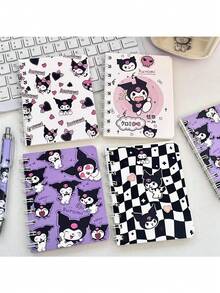 Sanrio 4pcs/Set Spiral Notebooks - Cute Cartoon Design, A7 Size, Thick Paper, Spiral Binding, Daily Stationery, Random Color, Mini Notebook, Palm-Sized, Essential For Back To School! (Actual Product As Shown In The Image.)