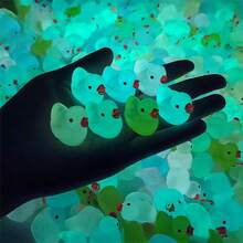 100 piezas de patos mini con luces intermitentes, patos pequeños de resina de colores, patos de resina mini con luz, modelos de animales de plástico ocultos, para decoración de casita de juguete, paisaje micro y acuario, mejor regalo (color aleatorio)