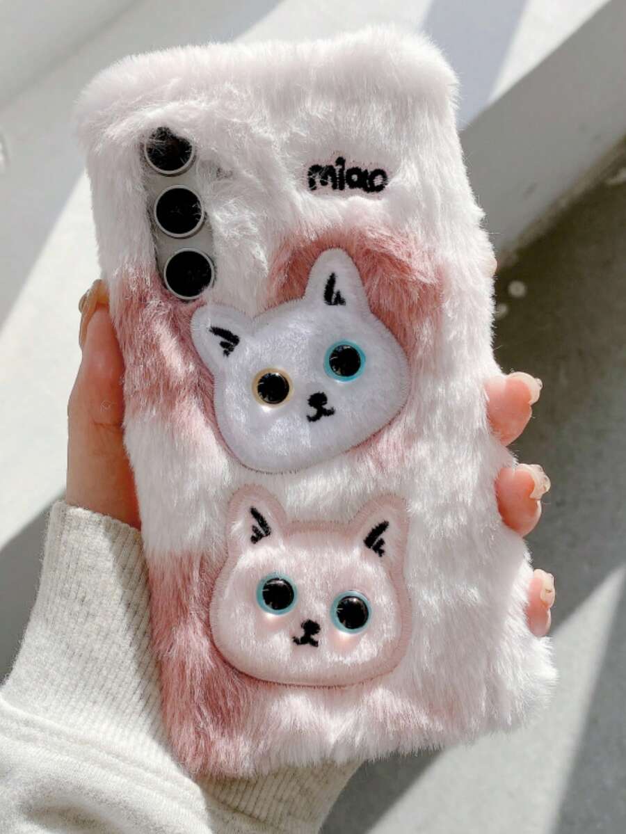 Funda de teléfono con diseño de cara de gato, divertida y peculiar, compatible con Apple 17PM/16PM-7/8/6 Series, OPPO, Realme, Vivo, teléfonos Galaxy S22, S22 Plus, S23, S23 Plus, S23 Ultra, Otoño/Invierno, Galaxy S24, S24 Plus, S24 Ultra, Z Fold Series, Z Flip Series
