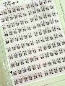 120pcs Glue-Free Korean Girl Group Twins Rabbit False Eyelashes, Natural Looking Segmented Eyelashes With C-Curl Effectlash Clusters,Eyelash Clusters,Individual Eyelashes,Lashes,Fake Lashes - C - View 7