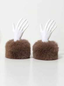 1 Stück Damen Herbst/Winter Plüsch Dicke Armstulpe Wärmer, elastische kältebeständige Handschuhe geeignet für den täglichen Gebrauch - A - Übersicht 11