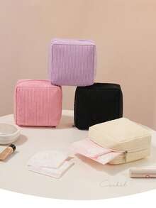 1 Túi đựng băng vệ sinh vải nhung kẻ thời trang mới sáng tạo & siêu dễ thương dành cho nữ, Túi đựng băng vệ sinh phụ nữ hình cô gái hoạt hình mini, Túi đựng mỹ phẩm trang điểm, Ví đựng tiền xu, Túi đựng đồ vệ sinh cá nhân, Túi đựng đa năng, Thích hợp để đựng tiền xu, mỹ phẩm, son môi, băng vệ sinh, khăn giấy và các vật dụng nhỏ khác, Lý tưởng cho phụ nữ đi công tác, nghỉ lễ, học sinh trở lại trường, Có thể dùng làm quà tặng cho bạn bè, ngày lễ tình nhân, quà lưu niệm - Nhiều màu - Xem 3