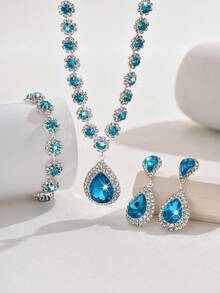 1pc Women's Fashionable Jewelry Set Including Necklace, Earrings, And Bracelet
