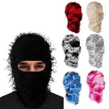 Popular Single Hole Knitted Face Mask, Acrylic Yarn Balaclava Hat For Party, Funny Outdoor Warm Headwear