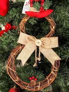 1 pezzo Base di corona in rattan naturale (senza decorazioni) - Adatto per fai-da-te, design floreale e decorazione per porta | Adatto per matrimoni, festa della mamma, Ramadan, festival della luna, San Valentino, feste di compleanno, raduni e decorazione da giardino | Stile rustico americano, consigliato per la stagione dei matrimoni