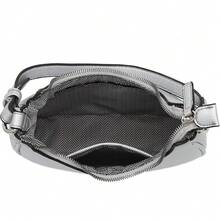 FashionPuzzle Small Crescent Shoulder Bag Underarm Purse - 銀/銀 - 查看 6