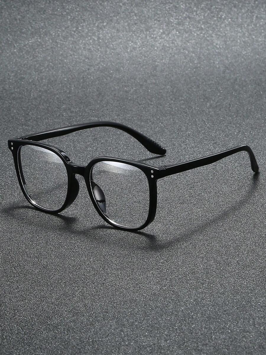 1pc Men Clear Glasses For Office Reading Street Snap Outdoor Casual Activities Daily Life Decoration Modern Simple Style Classic Never Outdated - Black - View 1