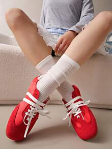 2025 New Summer Soft Bottom Lightweight Breathable Patchwork Ballet Flats Sneakers