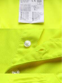 Nuevas camisetas de de manga larga y manga corta de secado rápido con cinta reflectante de alta visibilidad y bolsillos, que cumplen con los estándares ANSI/ISEA. - Camiseta de manga corta de color amarillo y azul marino. - Ver 5