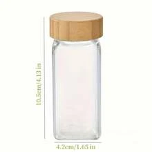 24pcs/12pcs/6pcs Square Glass Jar Set, Suitable For Barbecue Spices, Salt & Pepper Shakers, Seasoning Dispensers, Includes Wooden Lids, Labels And Brushes, Kitchen Organizer (Accessory Style Random) - Clear - View 2