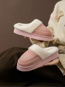 Pantuflas de felpa para uso en el hogar, pantuflas de felpa gruesas para dormitorio posparto, cálidas y antideslizantes para el invierno en el hogar, adecuadas para otoño e invierno, regalos perfectos para familiares y amigos