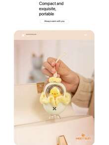 MEET SUN 1pc 1200mAh Lithium Battery Long Lasting + Handmade Fabric Decorative Apron/Scrunchie (2-In-1) + Mini Portable Hand Warmer + Lanyard + Cute Pet USB Charger, 2025 Autumn/Winter New Arrival - Mint Green - View 7