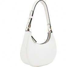 FashionPuzzle Small Crescent Shoulder Bag Underarm Purse - 白色/白色 - 查看 2