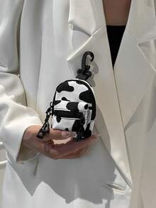 Mini Pouch Small Canvas Coin Purse Wallet, Travel Tactical Bag For AirPods, Earphones, Galaxy Buds, Coins, Keys, Paper Money, Zebra, Leopard, Cow, Cherry, Daisy Print - Multicolor - View 10