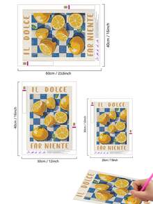 5D DIY钻石画 | 水果摄影DIY钻石画套装，甜橙帆布墙画。家居装饰钻石画，马赛克套装，DIY你自己的墙画，享受手工制作的乐趣，送给朋友的最佳礼物 - 彩色 - 查看 4