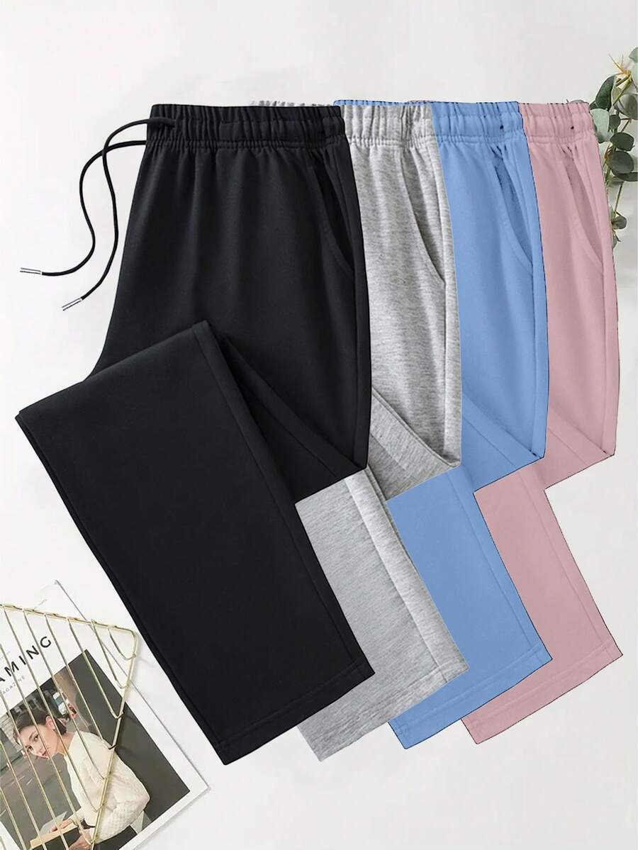 New Women's Outdoor Casual Pants, Loose Fit, Solid Color Design, Suitable For All Seasons, Slimming And Versatile, Suitable For Hiking, Camping, Adventure, Jogging And Various Occasions - Black - View 1