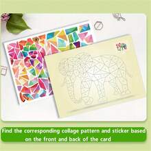 Puzzle cu autocolante geometrice 3D, colaj, autocolante creative lucrate manual, joc de antrenament pentru îmbunătățirea concentrării cu 16 stickere, autocolante DIY, îmbunătățirea abilităților manuale și a abilităților cognitive, materiale de artă, decorare cu autocolante pentru adulți, sporirea creativității, cadou de ziua de naștere, cadou de petrecere, cadou de sărbători, puzzle cu autocolante decorative, Halloween, Crăciun, cadou de Ajunul Crăciunului