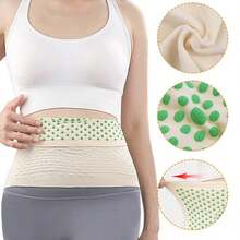 Samtgürtel aus Beifuß für ganzjährigen leichten Tragekomfort, grünes Polka-Punkt-Bauchdesign, nur Handwäsche, Unterbauchschutz