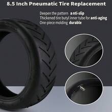 Electric Scooter Rubber Tire 8 1/2x2 Inner Tube + Outer Tube Replacement Tyre - Black - View 3