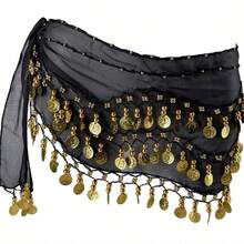 1 Stück Bauchtanz Hüftkette Outfit, Metallnetz Hüftrock Band Körperschmuck, Münzen Hüfttuch Gürtel für Tanz, Boho Stil