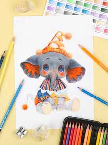 Premiumn Quality OIL-BASE Pencil Mobee New Launching P-3510 120/72/48 Colored Pencil Set Premium Soft Core Water Soluble Pencils For Art Illustration Shading Design Tin Box For Gift Easy Carrying Good Quality Performance - Multicolor - View 10