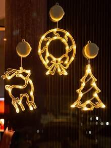 1pc Funny Christmas Window Lights, Luxury Ambience Decorative Lights Battery Box Style, Room With LED Lights Fairy Lights Clip Strings, Night Lights Hanging Photos, Bedroom, Mirror With Lights Weddings, Festivals, Party Decorations, Random Gifts Garden Lights Garden Decoration Wedding Decorations Room Decoration Gifts Birthday Graduation, Ambient Lights, Decorative Lights, Christmas Streamers, Christmas Lights (Three Sections Of Seven Batteries)Christmas Decoration XMAS Decor Christmas Tree Gift Decor Thanksgiving Wedding Home Decor Home Decor Fall Decor Autumn Decor Birthday Decorations For Gifts Party Supplies Indoor Outdoor Garden Holiday Festival Decor Halloween Decor Wall Decor Halloween Ornaments