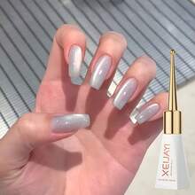 XEIJAYI 1PC 10ml Cat Eye Nail 2025 Holographic Nail Art Reflective Cat's Eye Magnetic Nail Gel Soaking UV LED Gel Salon Female Nail Art Tools Fashion Nail Gel - 銀色 - 查看 3