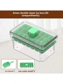 Bandeja de cubitos de hielo de un solo toque, molde de hielo de liberación fácil, caja de almacenamiento de cubitos de hielo de congelación rápida para el hogar