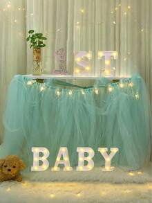 4个/1个 - 16厘米霓虹LED字母灯，电池供电，字母A-Z，适用于派对餐桌中心装饰、性别揭晓派对、生日派对和婴儿房装饰 - 白色-約16cm - 查看 9