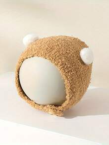 1 件秋冬婴儿帽，可爱日常护耳帽，男女通用幼儿厚保暖针织毛绒帽 - 1PC - 查看 8