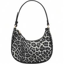 FashionPuzzle Small Crescent Shoulder Bag Underarm Purse - Le007 黑/黑 - 查看 1
