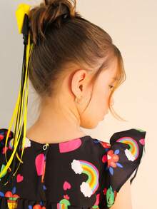 Black Lara Dress With Kacto Children's Youth Mini Diva Fashion Blogger Summer 01 To 14 Years - Black - View 3