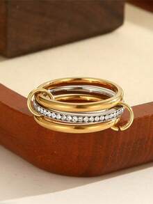 حلقات من الفولاذ المقاوم للصدأ متعددة الطبقات (3-4 طبقات) لا تبهت، متعددة الاستخدامات لمناسبات وأعياد مختلفة