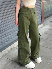 Jeans de ropa de trabajo casual para mujeres - Amarillo - Ver 1