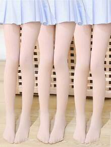 1 件/3 件杏色高密度舞蹈紧身裤，防钩紧身裤，适合 2-16 岁儿童 - 杏色 - 查看 12